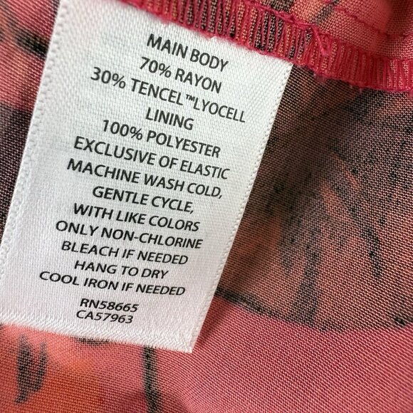 Chelsea28 Pink Floral Ruffle Strap Midi Dress Size XXS Boho Handkerchief Hem - Picture 10 of 10